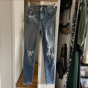 Rag & Bone Frayed Commodore Distressed Skinny Jeans